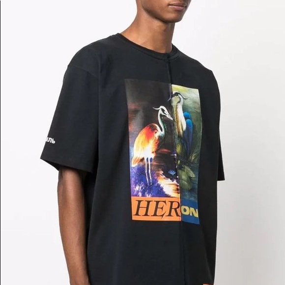 Heron Preston | Split Herons Print T-shirt | New | With Tags - Picture 2 of 5